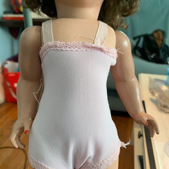 Flirty Eye MMM Pink Dress Antique Doll - Picture 7 of 9